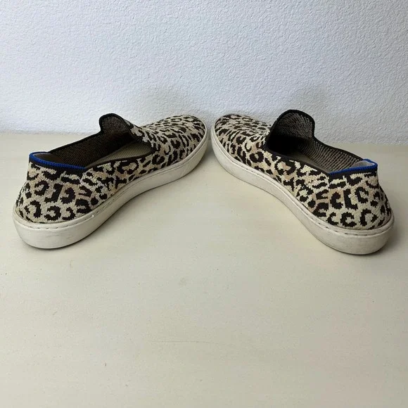 Rothy's City Slip On Sneakers Women's 8.5 Leopard‎ Print Washable Knit Shoes - Picture 3 of 8